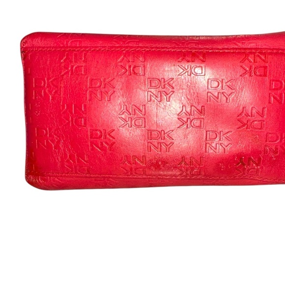 Vintage DKNY Red Leather Monogram Shoulder Bag – Y2K Vibes - Picture 10 of 14